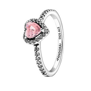 Anillo Corazón Nivelado Rosa Brillante