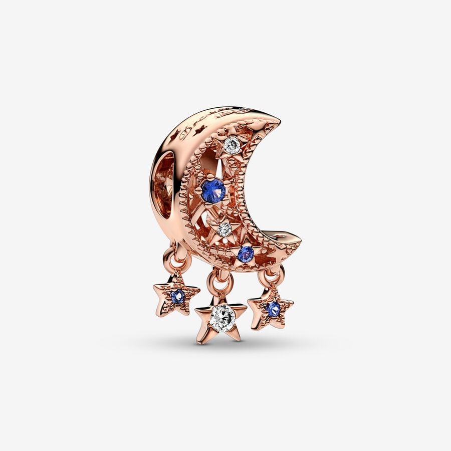 Charm Estrella y Luna Creciente Rose Gold