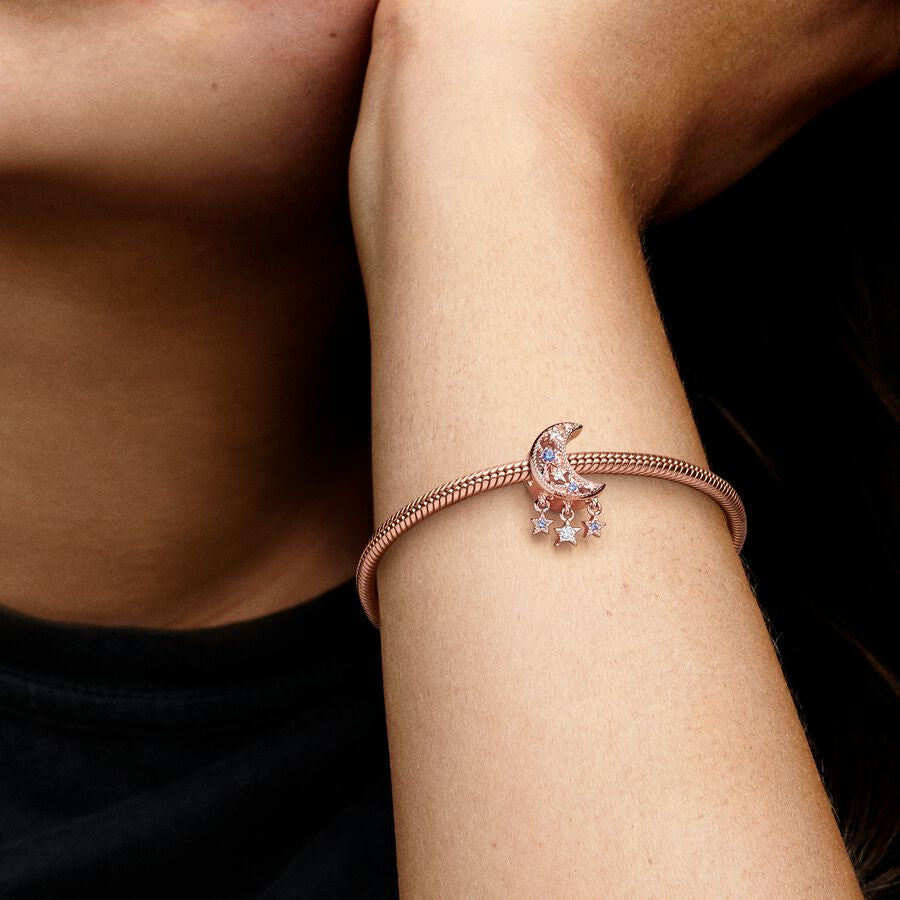 Charm Estrella y Luna Creciente Rose Gold