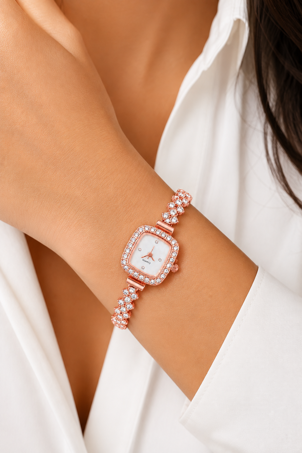 Reloj Rose Gold Cuadrado Quarz