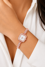 Reloj Rose Gold Cuadrado Quarz