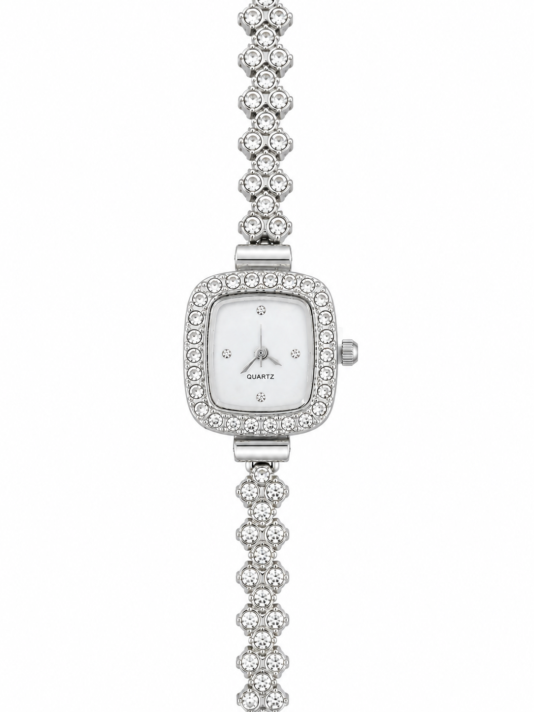 Reloj Plateado Cuadrado Quarz