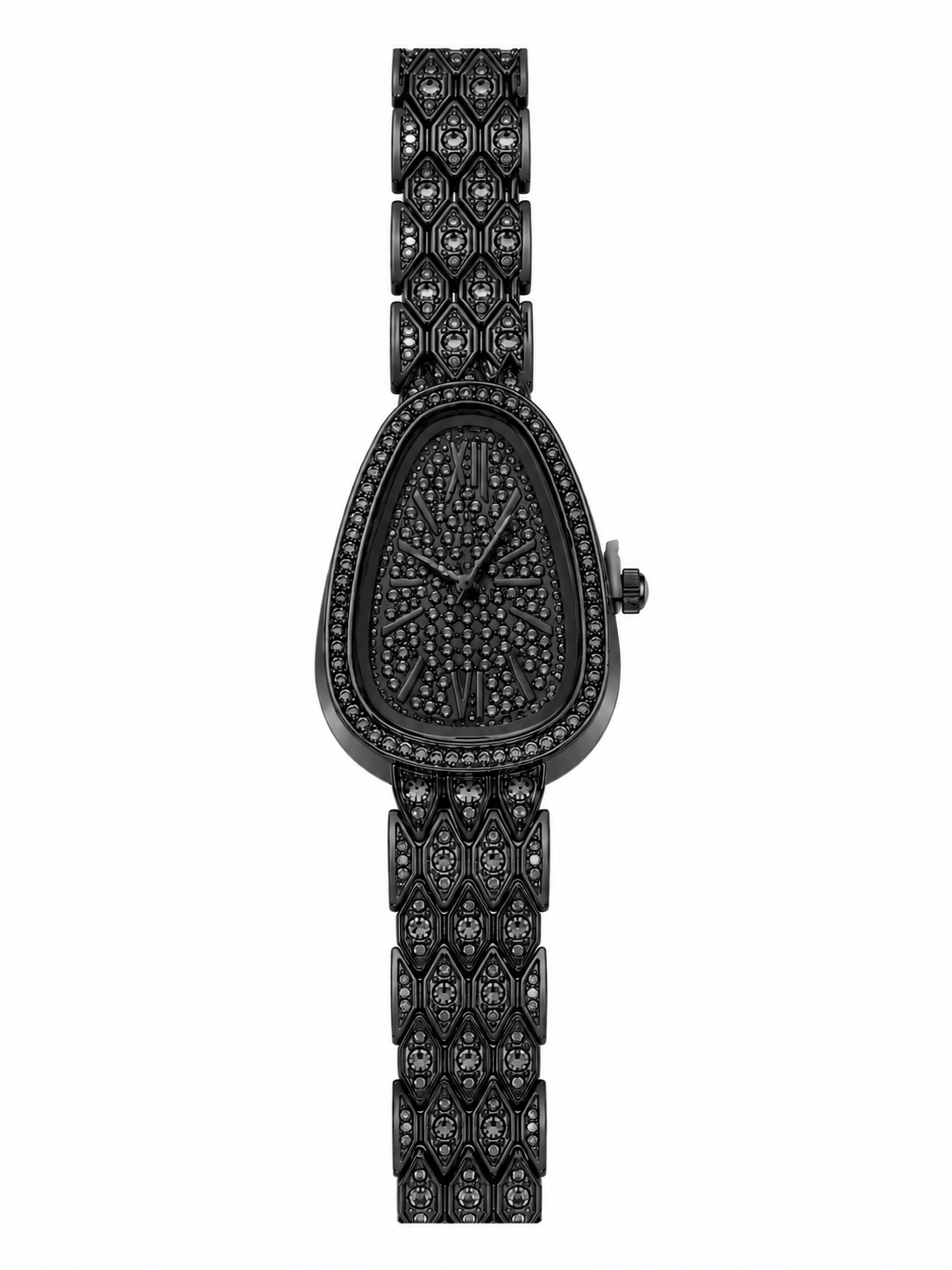 Reloj Negro Tipo Bvlgari Full Piedras