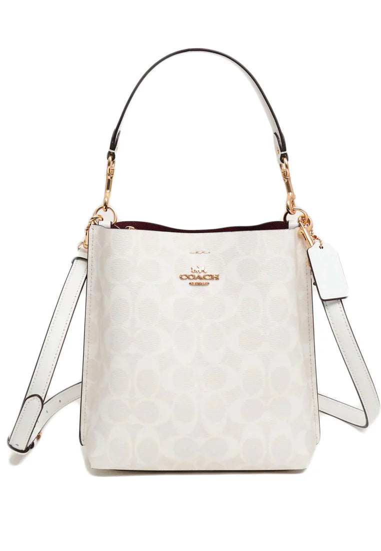 Coach Bucket Mollie Blanca Interior Rojo