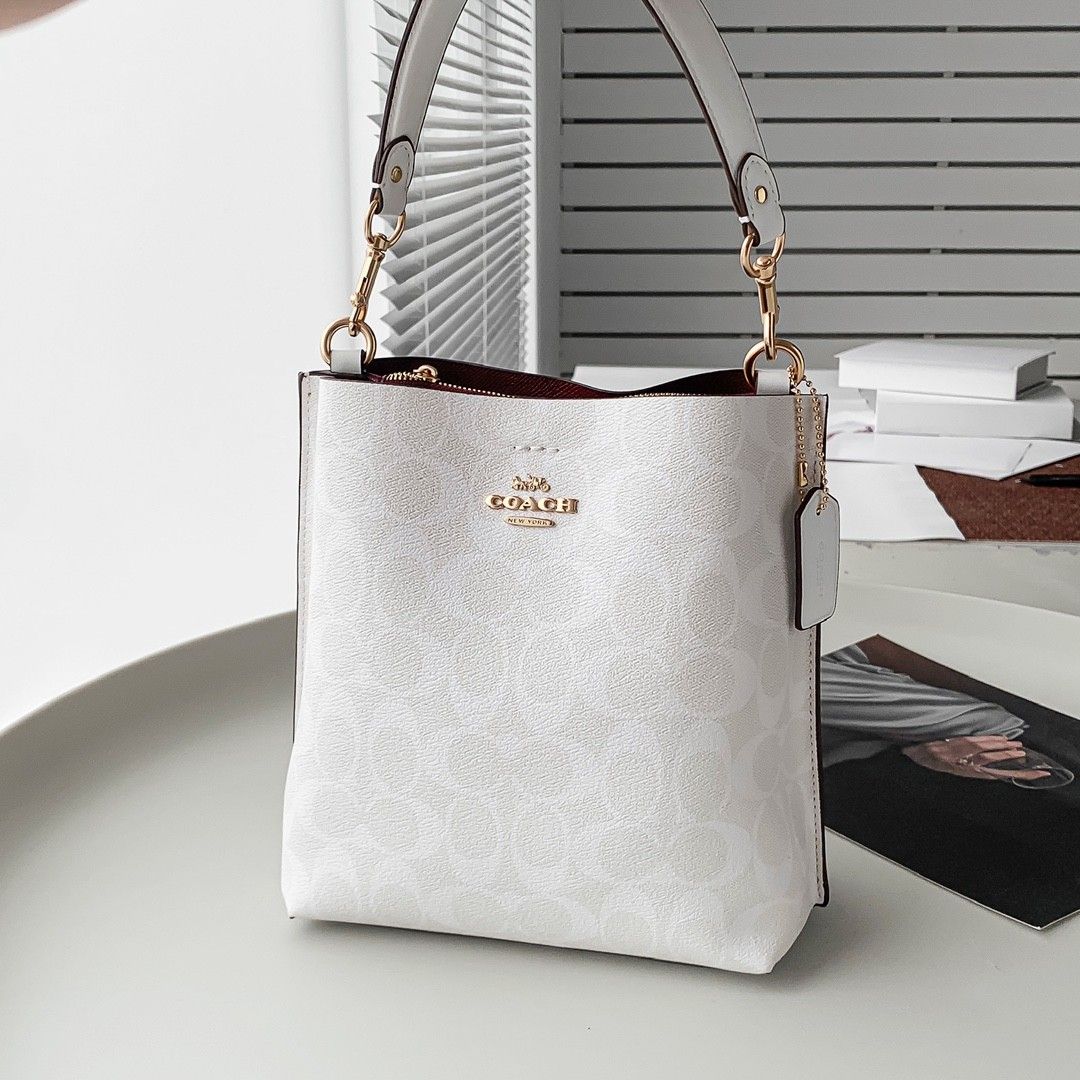 Coach Bucket Mollie Blanca Interior Rojo