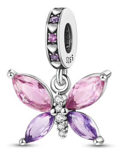 Charm Colgante Mariposa Rosa y Lila