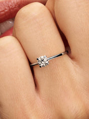 Anillo Solitario Zirconia Pequeña Brillante