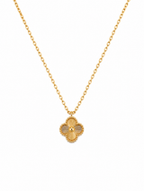 Collar Van Cleef Dorado Completo 1 Trebol Pequeño