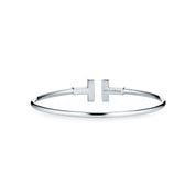 Pulsera Tiffany T Wire Plateada Con Zirconias