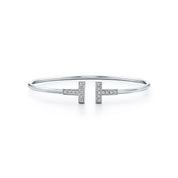 Pulsera Tiffany T Wire Plateada Con Zirconias