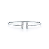 Pulsera Tiffany T Wire Plateada Con Zirconias