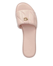 Sandalias Coach Slide Nude Acolchadas con Logo Dorado