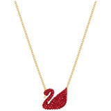 Collar Swarovski Cisne Rojo con Cadena Dorada