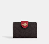Monedero Coach Marron Interior Rojo