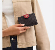 Monedero Coach Marron Interior Rojo