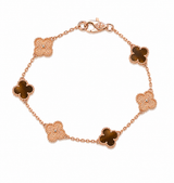 Pulsera Van Cleef Rose Gold y Marron Treboles Pequeños