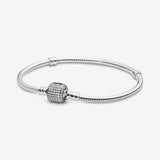 Pulsera Moments Cadena de Serpiente con cierre de firma pave
