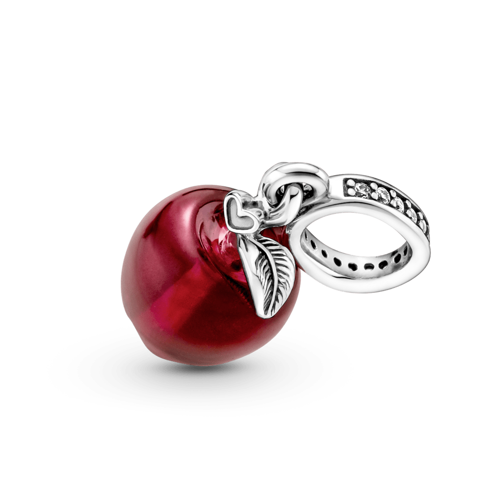 Charm Colgante Manzana Roja De Cristal De Murano