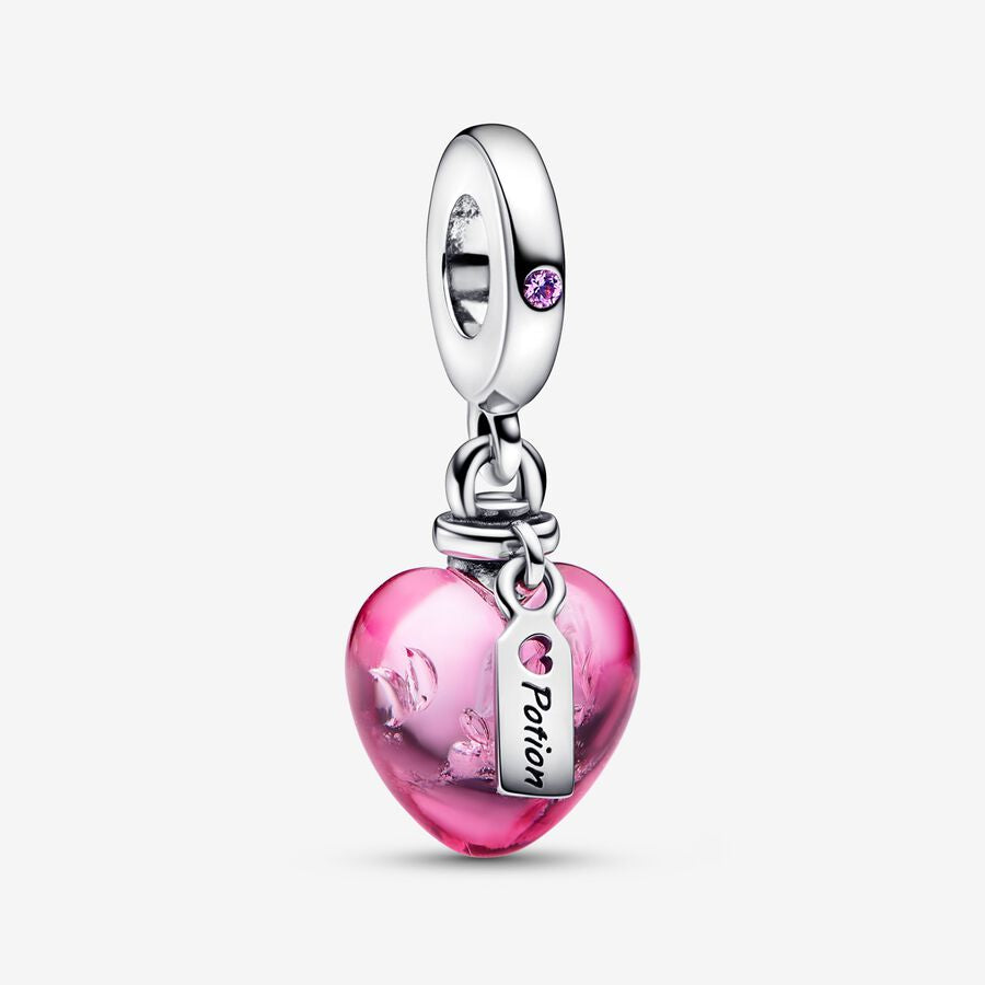 Charm Colgante de Cristal de Murano Corazón Poción de Amor