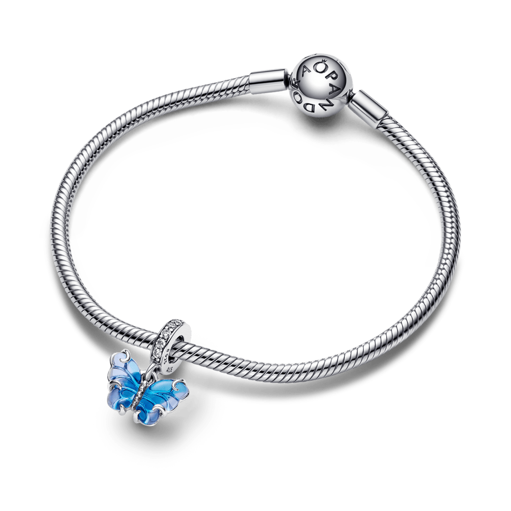 Charm Colgante Mariposa de Cristal Murano azul