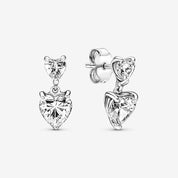 Pendientes Doble Corazón Brillante