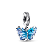 Charm Colgante Mariposa de Cristal Murano azul