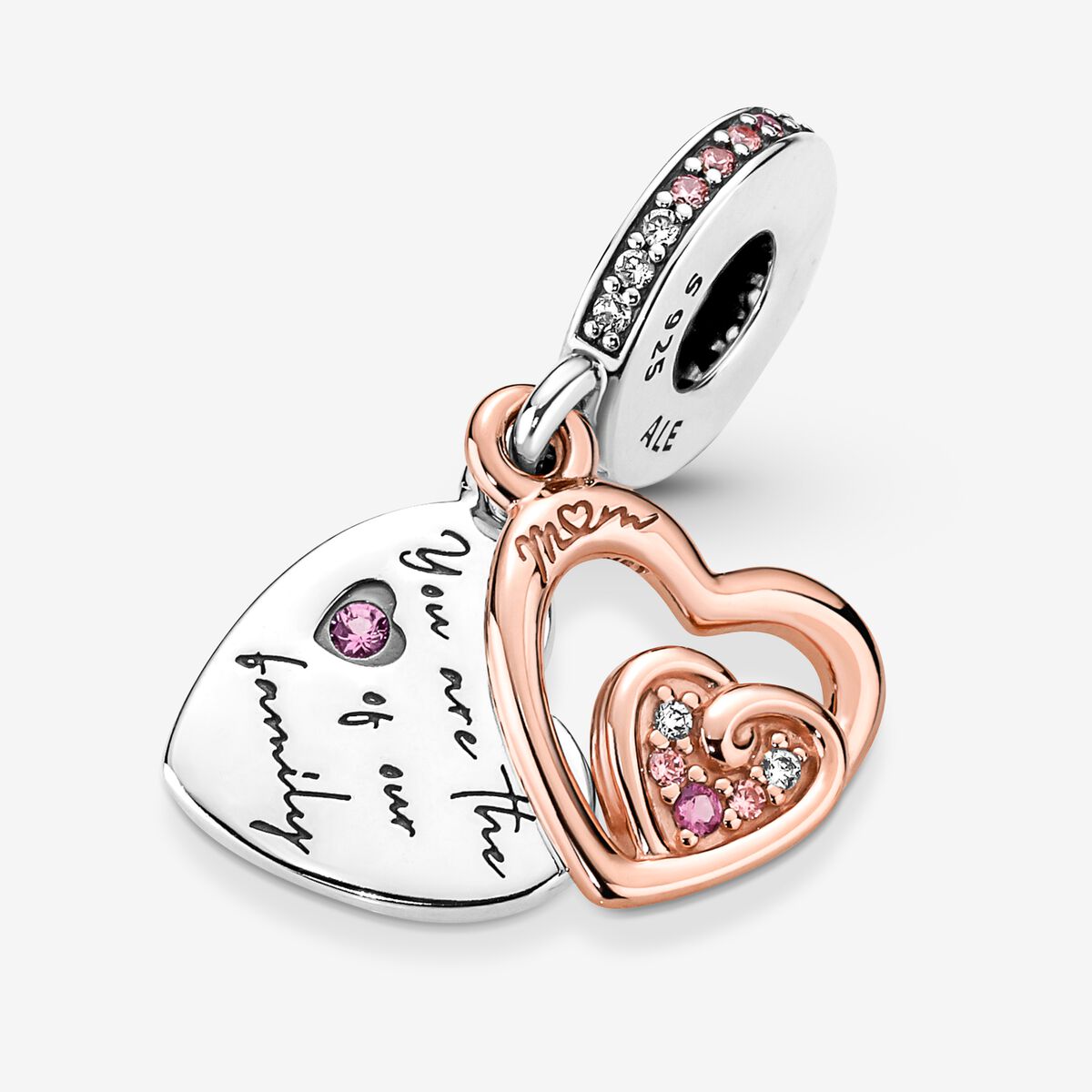 Charm Colgante de Corazon Entrelazados MOM