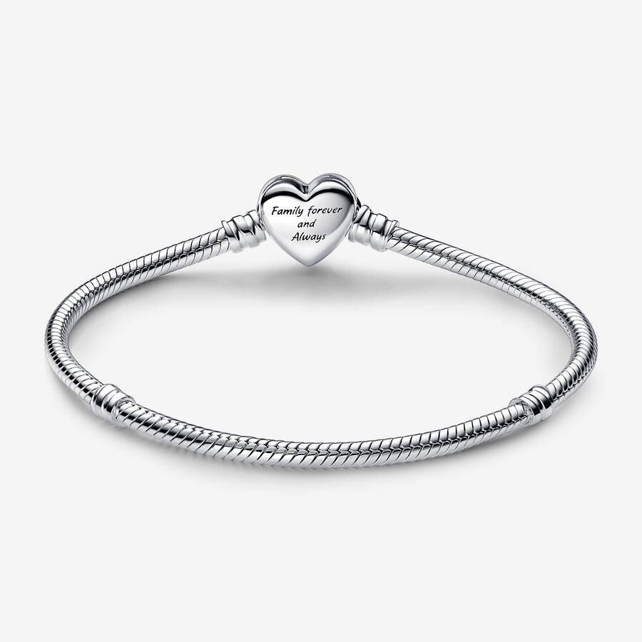 Pulsera Pandora Moments Cadena de Serpiente con Cierre Corazón Infinito Brillante