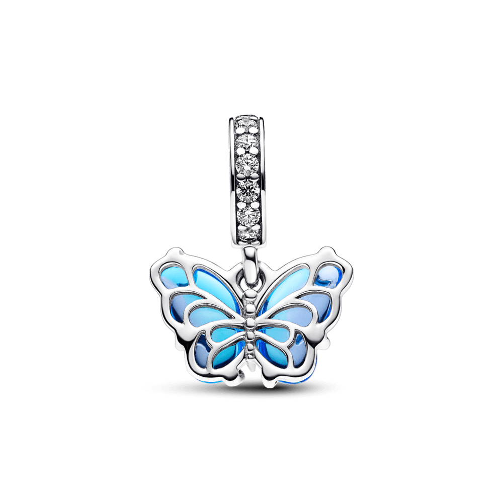 Charm Colgante Mariposa de Cristal Murano azul