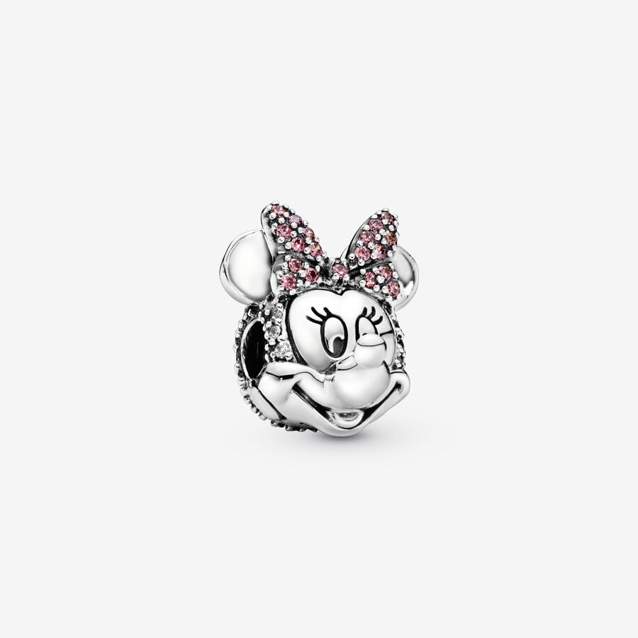 Charm de Clip Pavé Rosa de Minnie Mouse de Disney