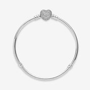 Pulsera con cierre de corazón en pavé