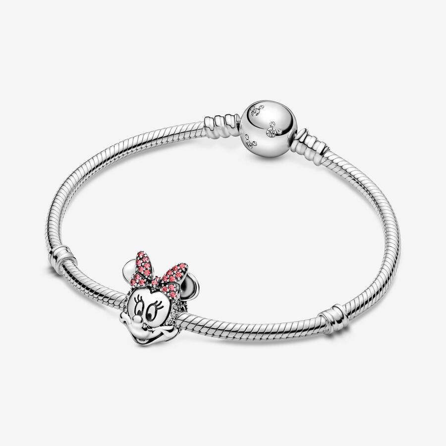 Charm de Clip Pavé Rosa de Minnie Mouse de Disney