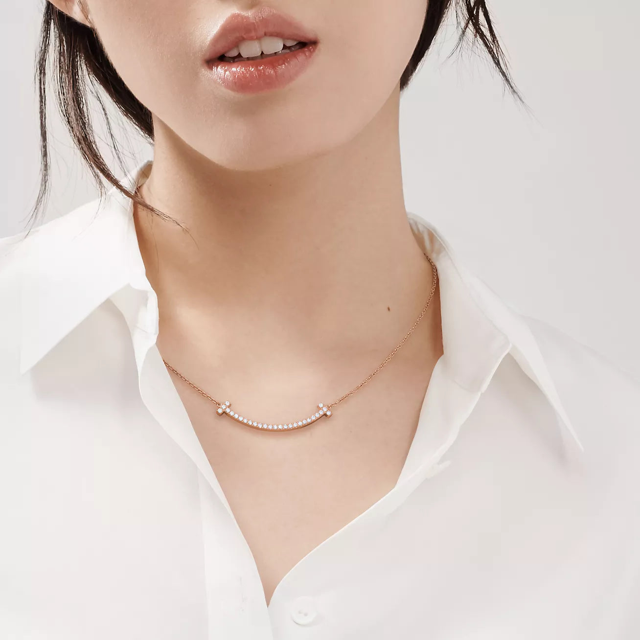 Collar Tiffany T Chapado en Oro Rosado