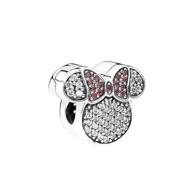 Charm Clip Pavé Rosa de Minnie Mouse de Disney