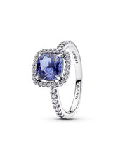 Anillo Halo Cuadrado Azul